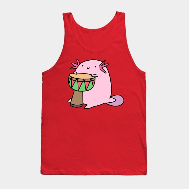 Axolotl Playing the Djembe Tank Top by saradaboru